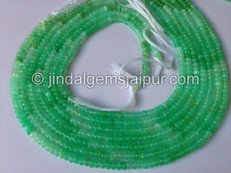 Green Opal Smooth Roundelle Shape Beads